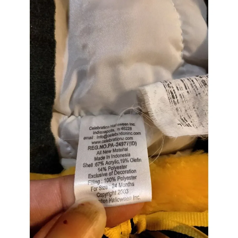 Bumblebee Costume Baby Size 24 Months - Picture 4 of 8